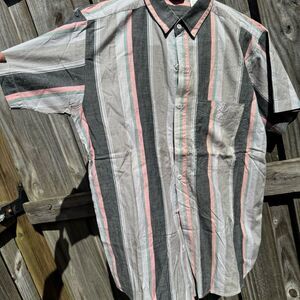 Vintage Striped Ladies Shirt - Black, Pink, Gray